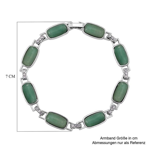 Gr&uuml;ner Aventurin, Wei&szlig;er Kristall Magnettherapie-Armband mit 4 Magneten, ca. 20 cm image number 5