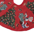 Weihnachtsbaum Rock, Weihnachtsmann und Weihnachtsbaum Muster, Durchmesser 100 cm image number 2