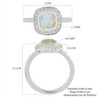 Natürlicher Äthiopischer Opal und Zirkon Halo Ring 925 Silber Platin-Überzug image number 6