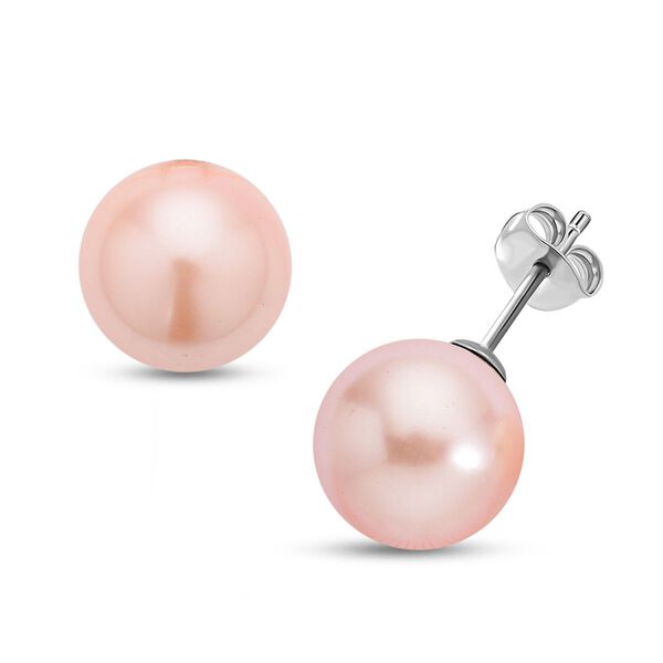 Rosa Muschelkernperlen-Anh&auml;nger und Ohrringe, 925 Silber rhodiniert und Edelstahl image number 5