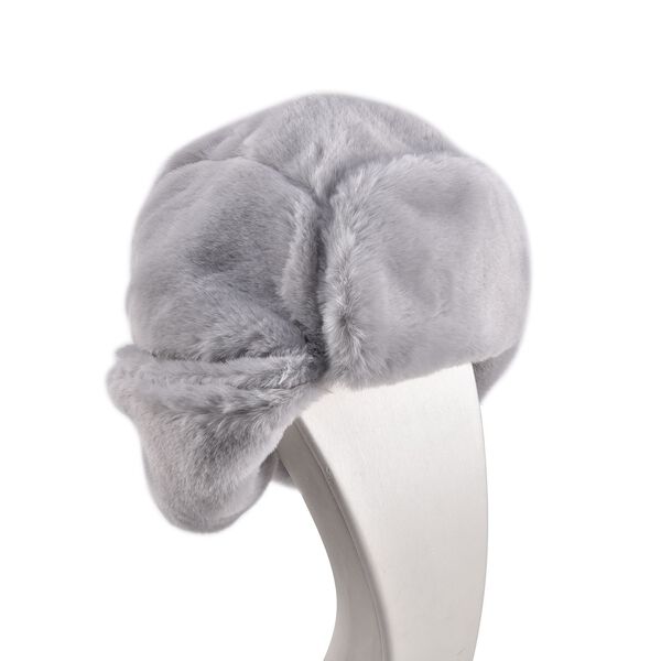 Trapperm&uuml;tze mit Ohrenklappen aus Kunstpelz, grau image number 4