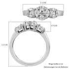 LUSTRO STELLA Hergestellt mit ZIRKONIA Ring 925 Silber Platin-Überzug (Größe 16.00) ca. 1,31 ct image number 5