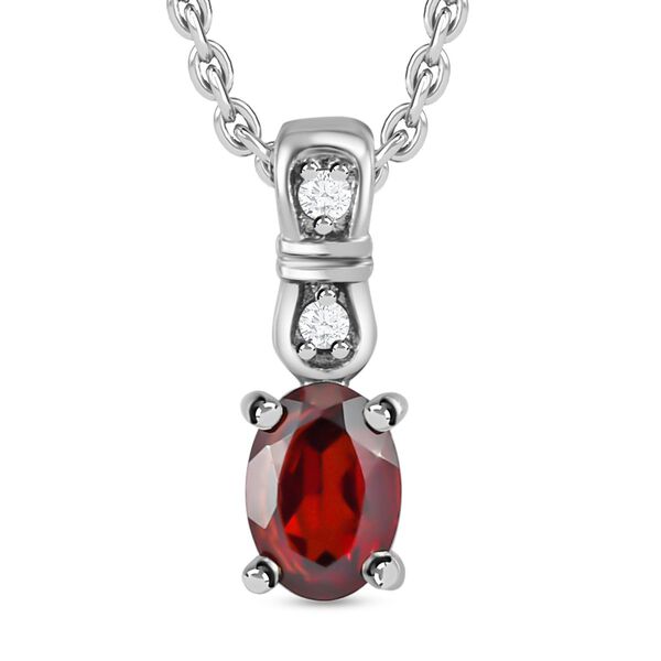 3er Set, rote Granat Ohrringe, Armband, Anhänger mit Kette, Edelstahl, ca. 7.28 ct image number 6