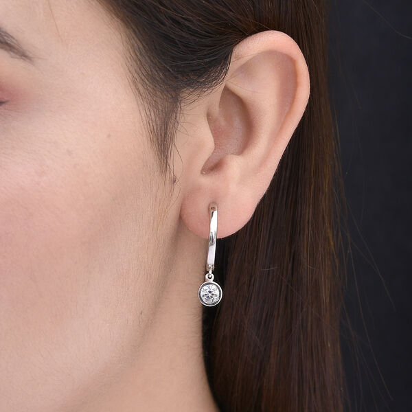 LUSTRO STELLA Hergestellt mit Feinster ZIRKONIA Tropfen Ohrh&auml;nger 925 Silber platiniert&nbsp; image number 3