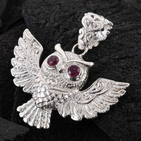 Royal Bali Kollektion - Afrikanischer Rubin-Eule-Anh&auml;nger - 0,36 ct. image number 2