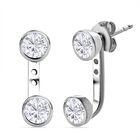 Moissanit Ohrringe 925 Silber platiniert ca. 1.68 ct