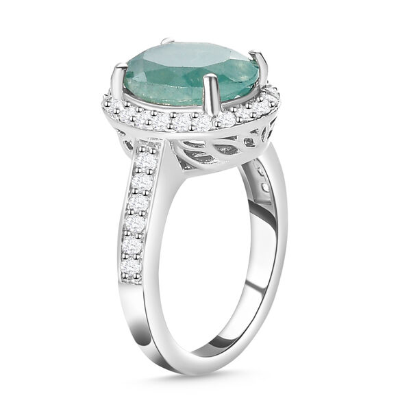 Grandidierit und wei&szlig;er Zirkon-Ring, 925 Silber platiniert  ca. 4,39 ct image number 5