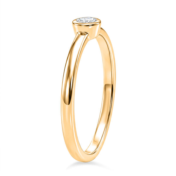 LUXURIANT DIAMOND - Lab Grown Diamant VS-EF Ring 925 Silber 750 Gelbgold Vermeil (Gr&ouml;&szlig;e 23.00) ca. 0,25 ct image number 4