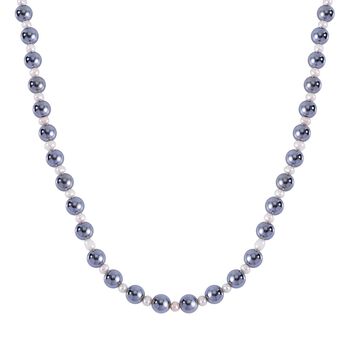 Terahertz, Wei&szlig;e S&uuml;&szlig;wasser Perle Halskette ca. 50 cm 925 Silber rhodiniert