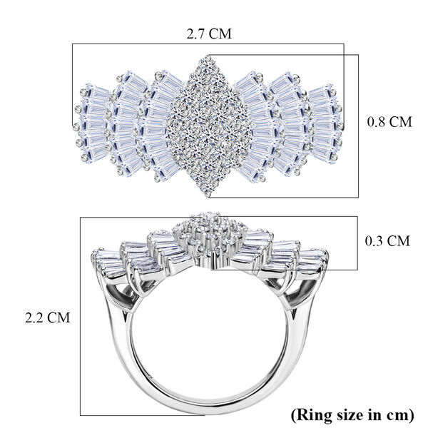 LUXURIANT DIAMOND - Lab Grown Diamant SI-GH Ring 925 Silber Rhodiniert (Gr&ouml;&szlig;e 22.00) (10-15 Werktage Lieferzeit) ca. 2,00 ct image number 5