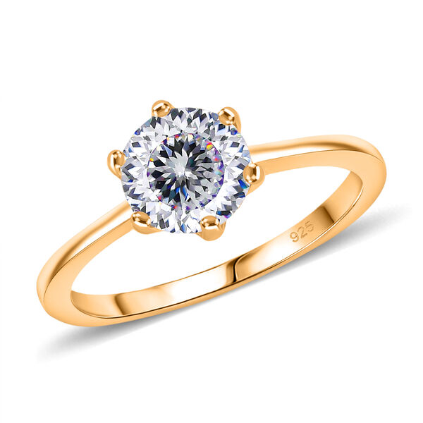 D&rsquo;Joy Moissanit Ring, 925 Silber 750 Gelbgold Vermeil - 1,26 ct. image number 4