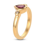 Fissure gefüllt Rubin und Zirkon Ring 925 Silber vergoldet (Größe 18.00) ca. 1,24 ct image number 4