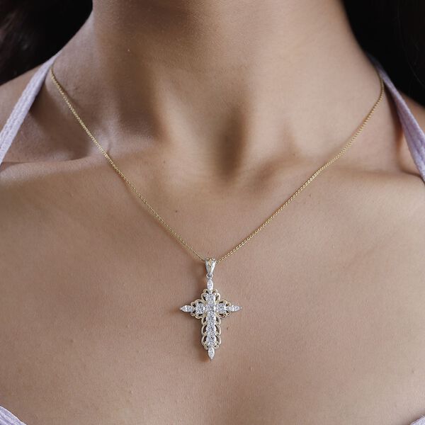 J Francis gefertigt mit SWAROVSKI- Swarovski Zirkonia Kreuz Anhänger image number 4