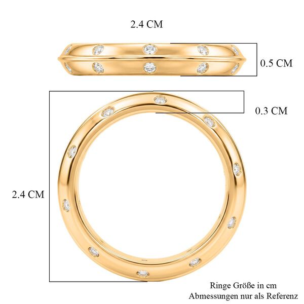LUXURIANT DIAMOND - Lab Grown Diamant SI-GH SGL zertifiziert Ring 925 Silber 750 Gelbgold vermeil (Gr&ouml;&szlig;e 19.00) ca. 0.26 ct image number 4