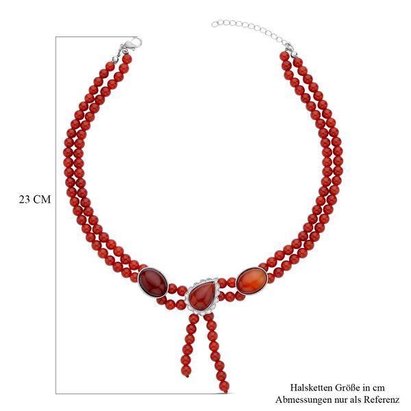Rote Achat Halskette, ca. 45 cm, ca. 227,50 ct image number 4