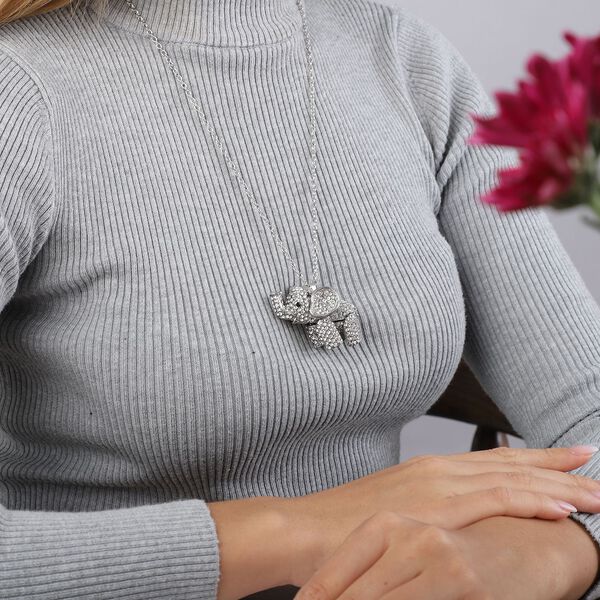 Kristall Elefant-Anhänger mit Kette, 60 cm image number 3