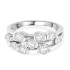 D'Joy GRA zertifiziert Moissanit Ring 925 Silber rhodiniert (Größe 18.00) ca. 1.56 ct