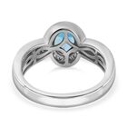 London Blautopas Ring 925 Silber Platin-Überzug image number 4