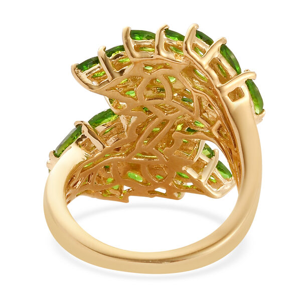 natürlicher Chromdiopsid Bypass Ring 925 Silber vergoldet  ca. 3,64 ct image number 6