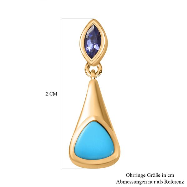 AA Sleeping Beauty Türkis und Tansanit Ohrringe - 1,67 ct. image number 6