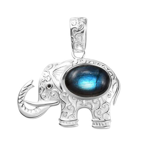 AAA Labradorit und schwarzer Spinell-Anhänger - 7,62 ct. image number 0