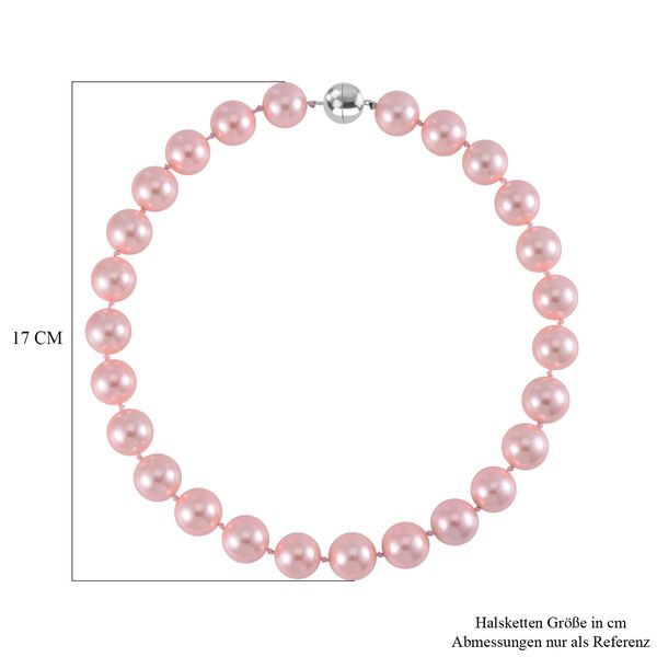 Rosa Muschelkernperle Halskette ca. 50 cm Reiner Edelstahl image number 5