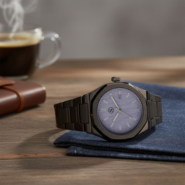 STRADA - Armbanduhr mit japanischem Uhrwerk und Datumsanzeige, Legierungsgeh&auml;use  Sandstrahleffekt, bicolor, Schwarz image number 2