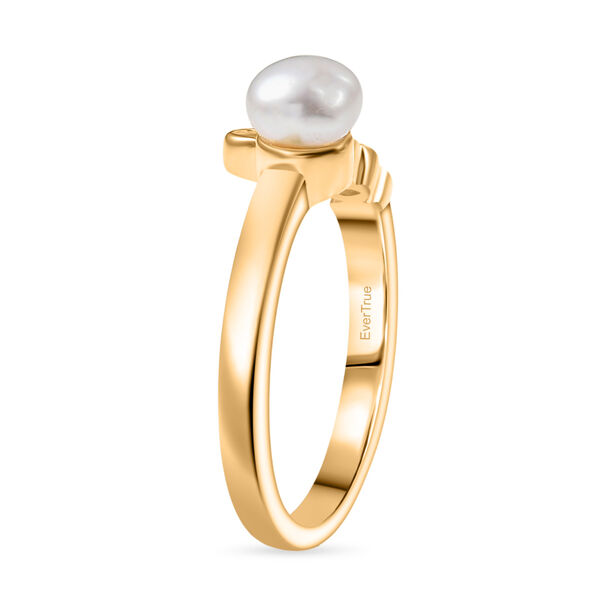 EVER TRUE Süßwasser Perle (5-5.5 mm) Ring Nickelfreies Messing (Größe 20.00), Goldfarben image number 4