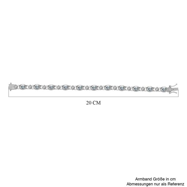 AA Aquamarin, Wei&szlig;er Zirkon Armband ca. 19 cm 925 Silber rhodiniert ca. 4,82 ct. image number 4