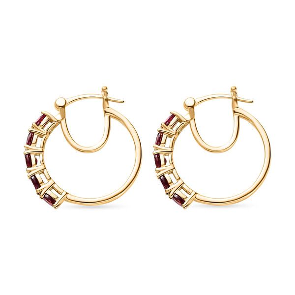 AAA Orissa Rose Granat Ohrringe, 925 Silber Gelbgold Vermeil, ca. 2.33 ct image number 4