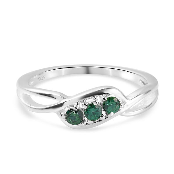 LUSTRO STELLA - feinster, gr&uuml;ner Zirkonia-Ring, 925 Silber