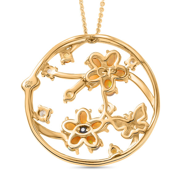 GP Italian Garden Kollektion- AA &auml;thiopischer Welo Opal, Citrin, Zirkon und blauer Saphir Anh&auml;nger mit 50cm Kette - 1,49 ct. image number 6