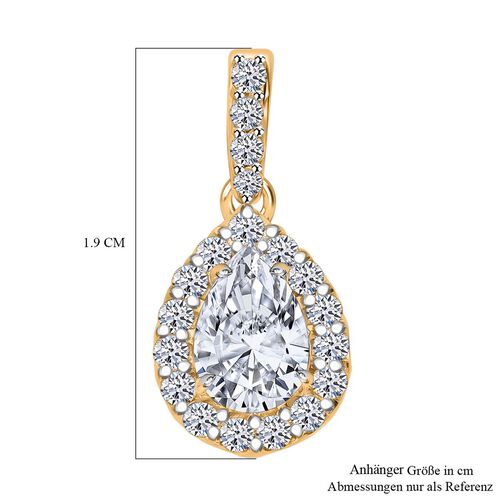 LUXURIANT DIAMOND- SGL zertifizierter VS-EF Labor Diamant Anhänger, 925 Silber Gelbgold Vermeil - 1 ct. image number 4