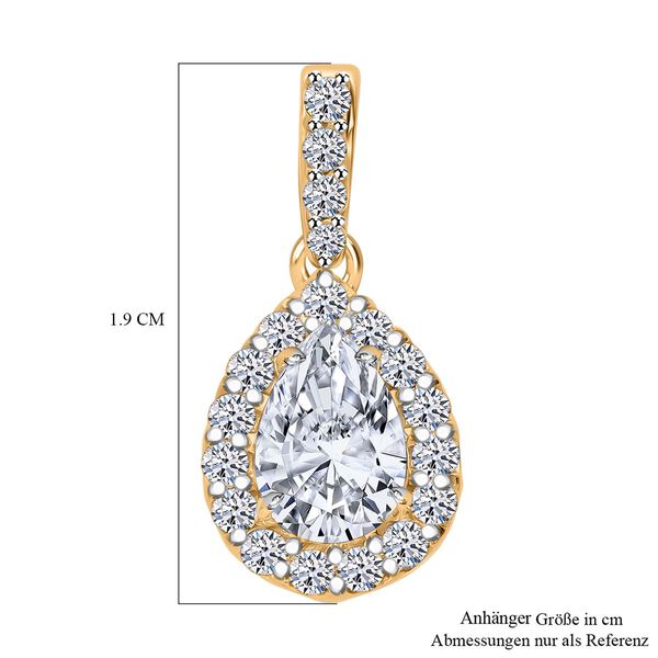 LUXURIANT SGL zertifizierter VS-EF Labor Diamant Anhänger, 925 Silber Gelbgold Vermeil - 1 ct. image number 4