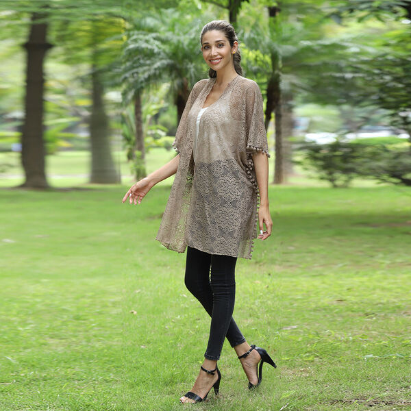 Kimono aus Spitze, Grau image number 3