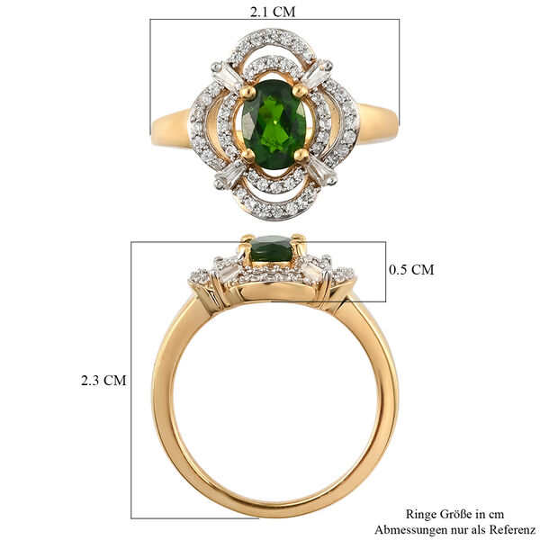 Nat&uuml;rlicher Chromdiopsid und Zirkon-Ring - 1,40 ct. image number 7