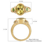 Ouro Verde-Quarz und Natürlicher Chromdiopsid Ring 925 Silber vergoldet image number 6