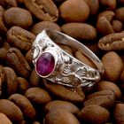 Royal Bali - Afrikanischer Rubin (Fissure gefüllt) Ring, 925 Silber Schwarz oxidiert (Größe 16.00) ca. 1,40 ct image number 1