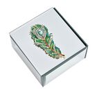 Edle Glas-Schmuckbox in Quadratform, 12x12x7,5 cm, Silbergrün image number 4