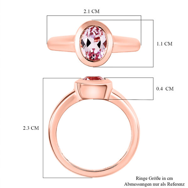AA Martha Rocha Kunzit-Ring, 925 Silber Roségold Vermeil  ca. 1,69 ct image number 7