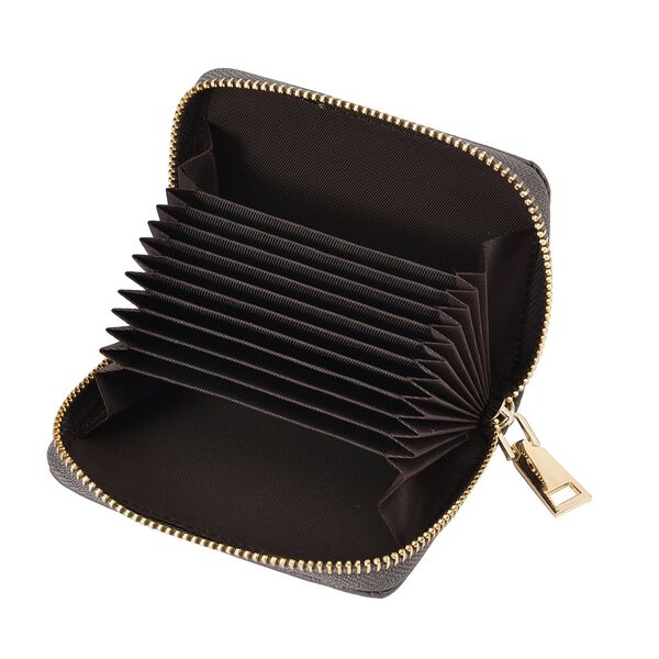 Close out Deal - Rautenf&ouml;rmig gesteppte Brieftasche aus 100% echtem Leder, 10x2x9cm, grau image number 4