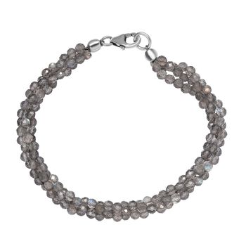 Labradorit Armband, ca. 19 cm, 925 Silber rhodiniert ca. 36.43 ct