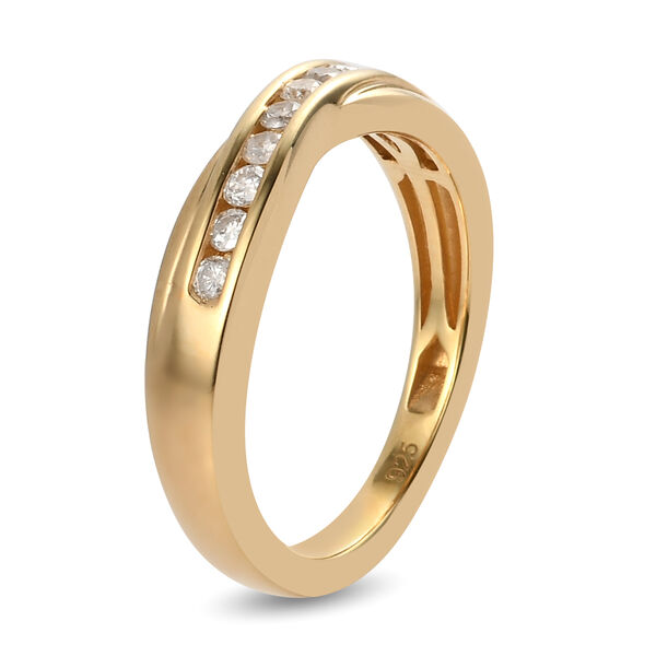 Wei&szlig;er Diamant P Ring 925 Silber Vermeil YG ca. 0,25 ct. image number 5