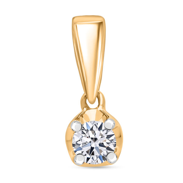 LUXURIANT DIAMOND - Lab Grown Diamant I2 Anh&auml;nger 925 Silber 750 Gelbgold vermeil (10-15 Werktage Lieferzeit) ca. 0.20 ct