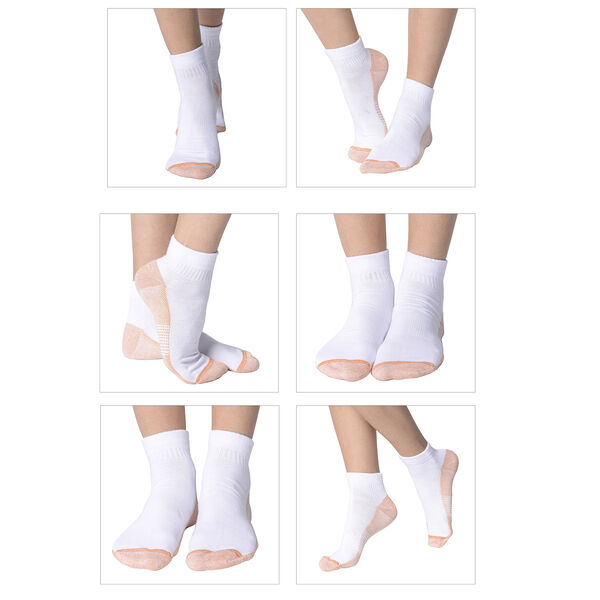 4er-Set Kupfer Socken, Größe L/XL, Länge 30 cm, Weiß image number 2