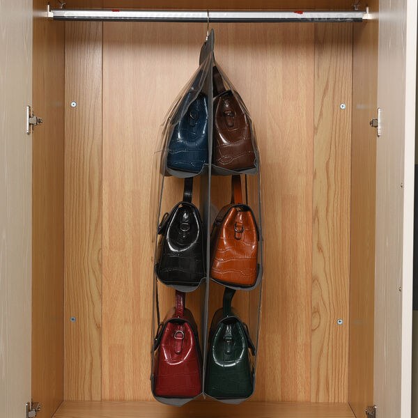 3er Set h&auml;ngende Aufbewahrungstasche, PVC, Gr&ouml;&szlig;e 33x80 cm, Grau image number 5