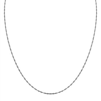 Italienische Gedrehte Panzerkette, ca. 75 cm, 925 Silber rhodiniert