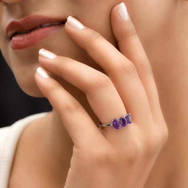 Afrikanischer Amethyst Ring, Edelstahl (Gr&ouml;&szlig;e 16.00) ca. 1,24 ct image number 3