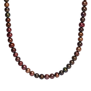 Bronze gef&auml;rbte S&uuml;&szlig;wasserperle Halskette, 70 cm