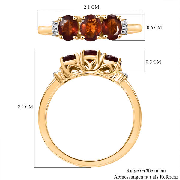 D'Joy AAA Hessonit Granat und weißer Diamant Ring - 1,30 ct. image number 7